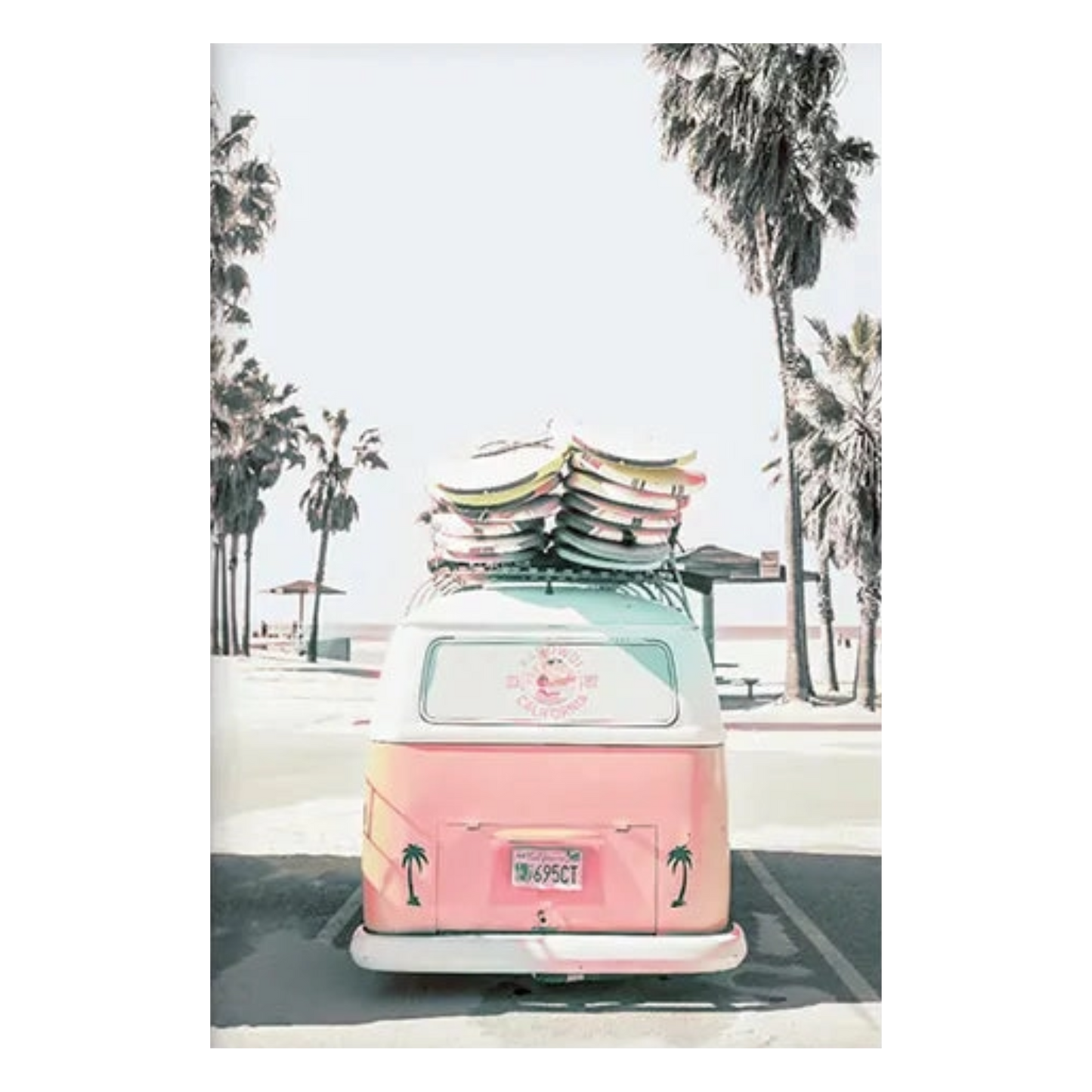 Pink Vintage Van Print