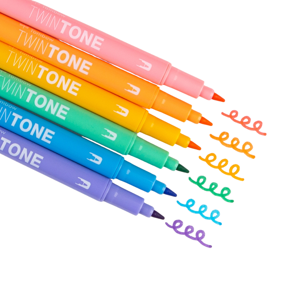 Twintone Marker Set – Pastel, 6-Pack