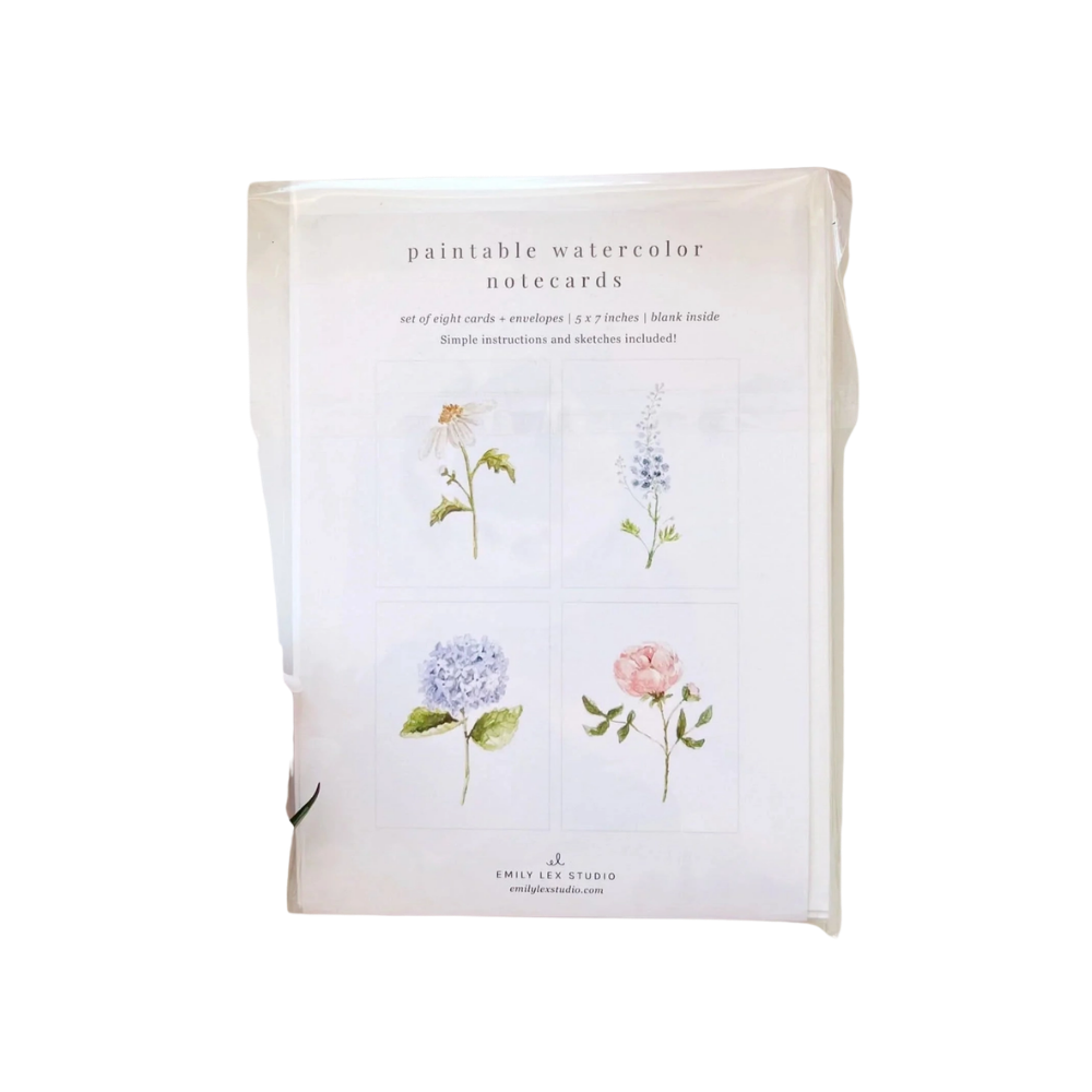 Garden Flowers Paintable Watercolor Notecard Set