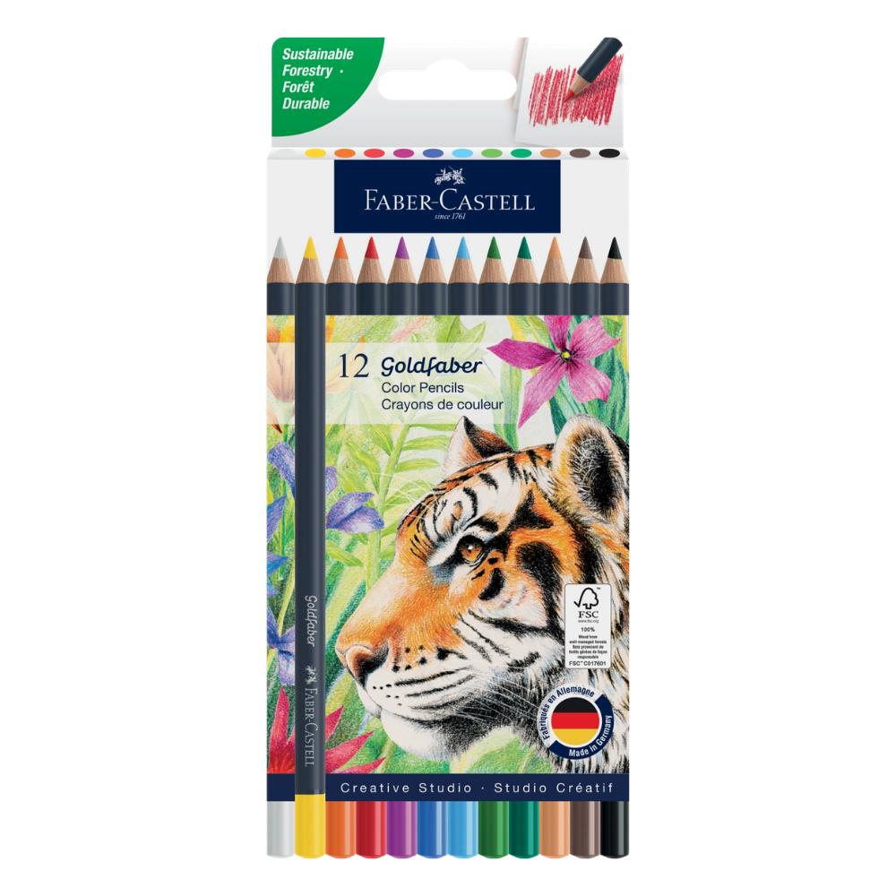 Goldfaber Color Pencils – Basic Colors – Box of 12