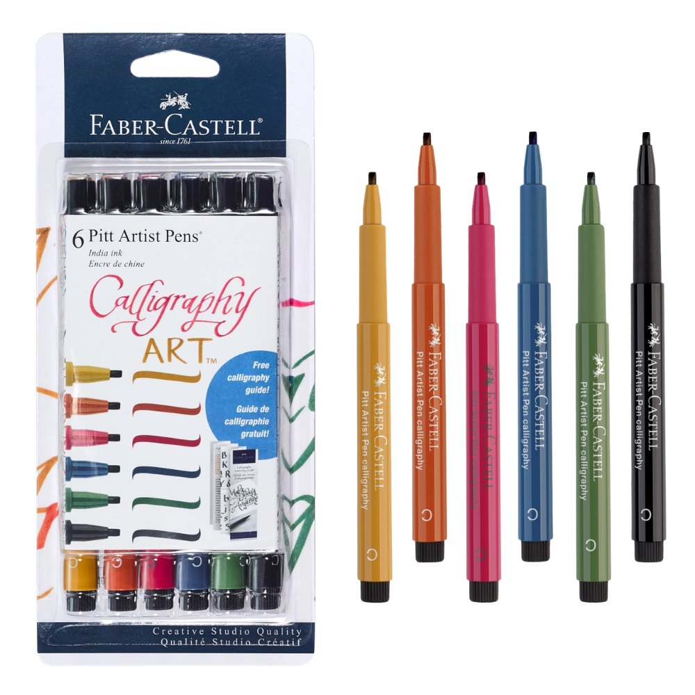 Pitt Artist Pen – Calligraphy Art – Multi Color Set of 6