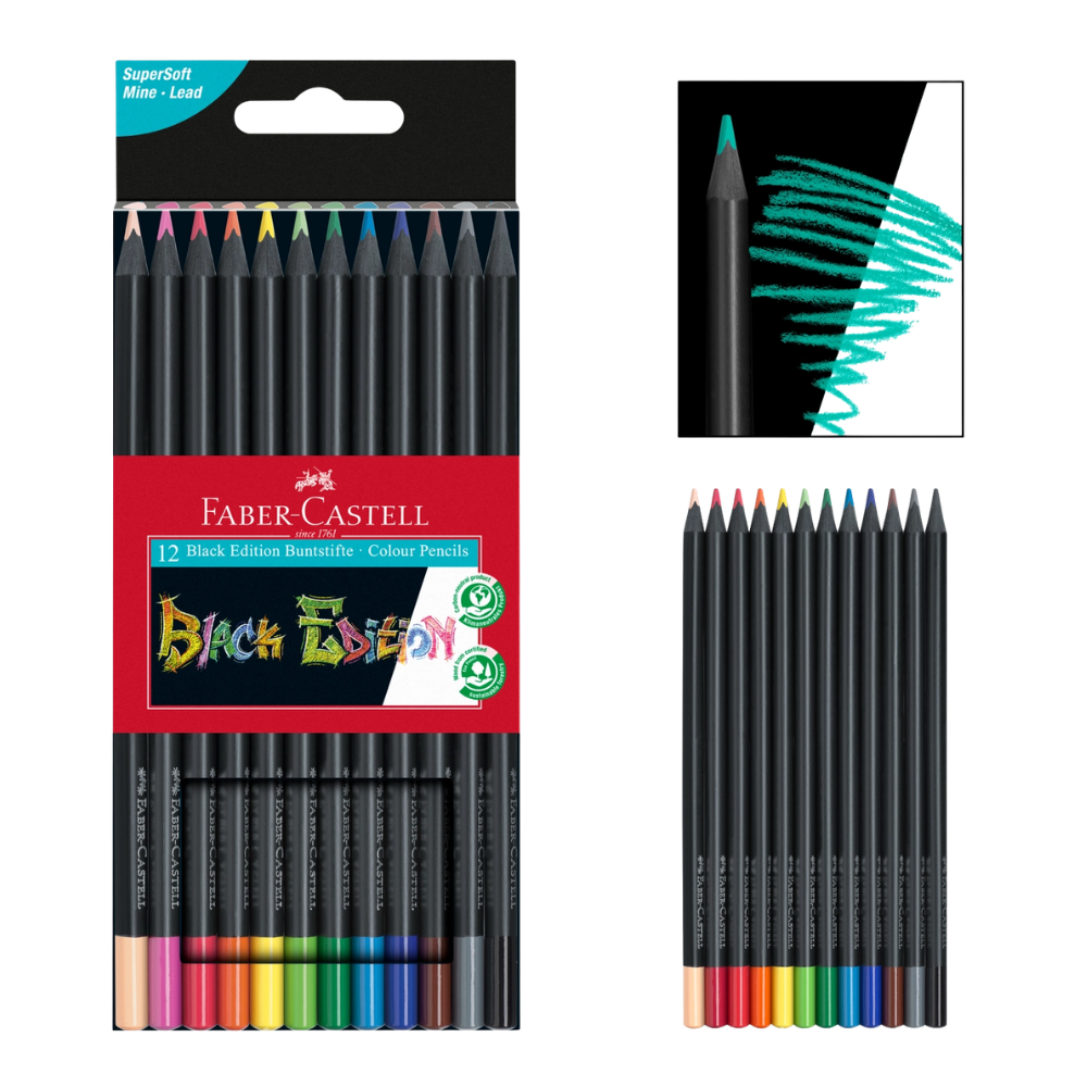 Super Soft Black Edition Colored Pencils – Box of 12