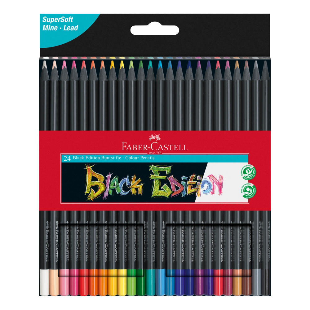 Super Soft Black Edition Colored Pencils – Box of 24