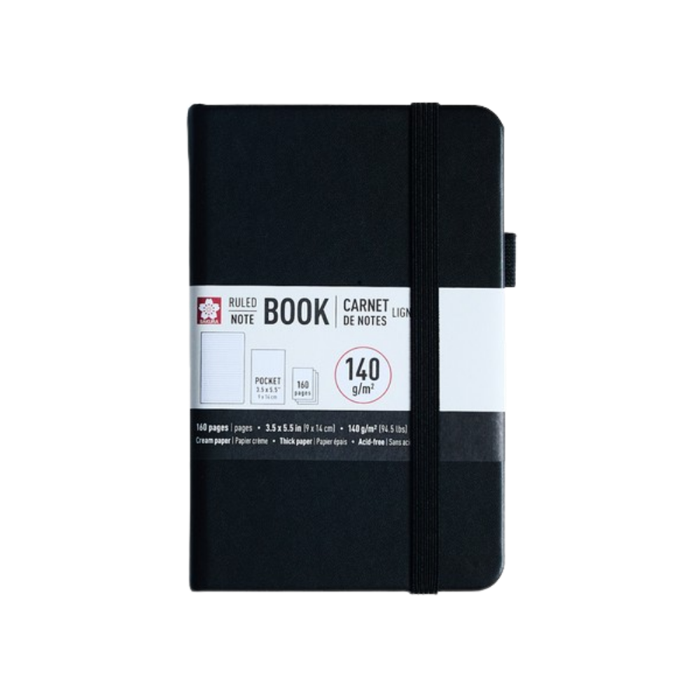 Sakura Ruled Pocket Notebook β Black