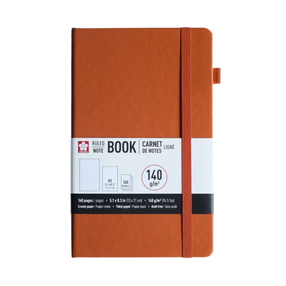 Sakura Ruled Notebook – A5 Amber