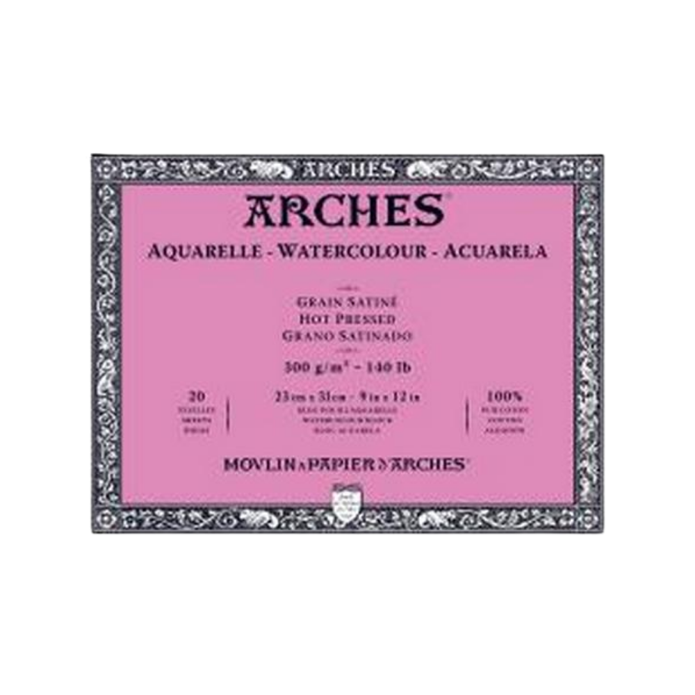 Arches Watercolor Hot Press Block - Natural White β 140lbs