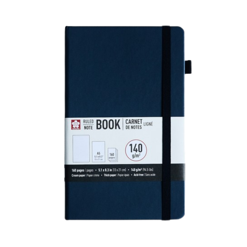 Sakura Ruled Notebook – A5 Indigo