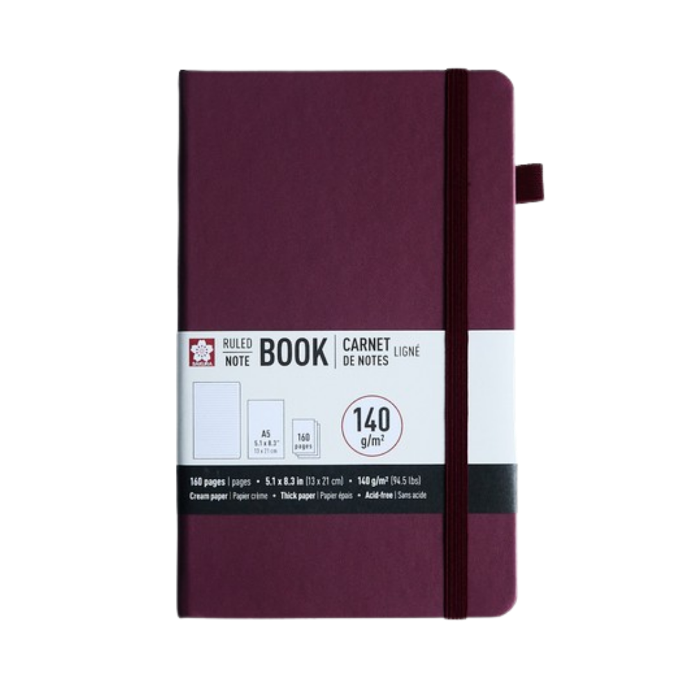 Sakura Ruled Notebook โ A5 Mulberry