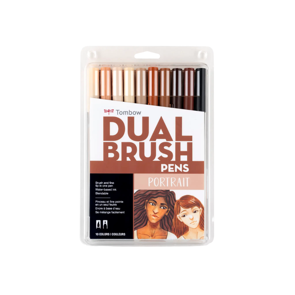 Dual Brush Pen Art Markers: Portrait- 10-Pack