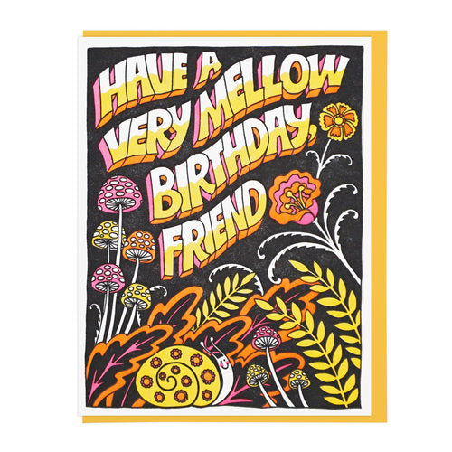 Mellow Birthday Letterpress Greeting Card