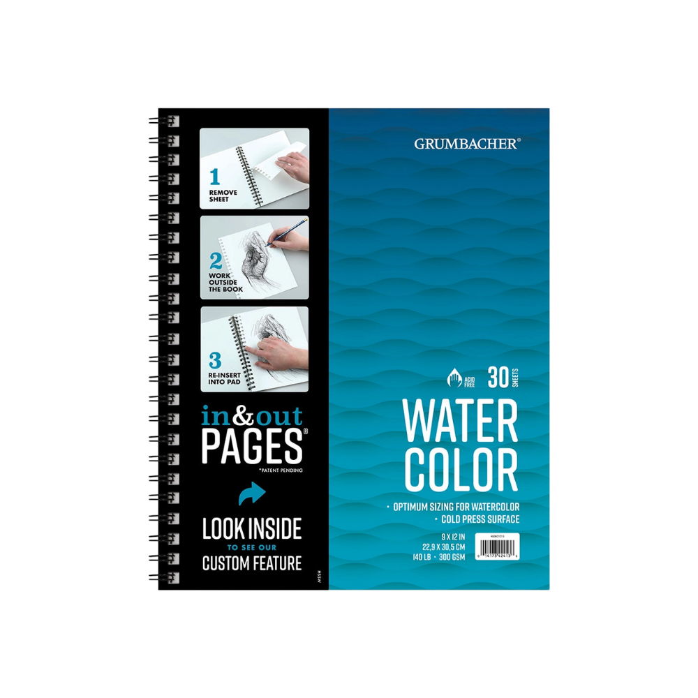 Grumbacher Watercolor Sidewire Bound Pad - 9" x 12"