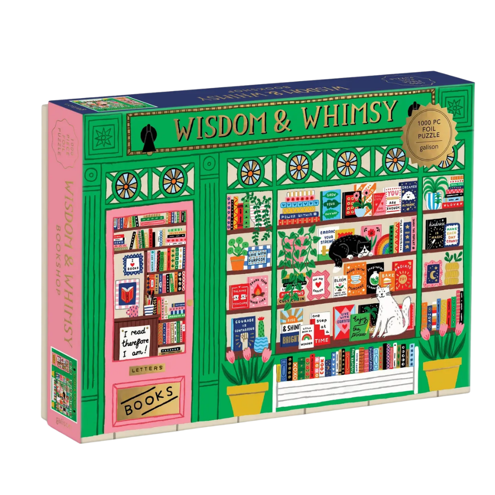 Wisdom & Whimsy Bookshop 1000 Piece Foil Puzzle