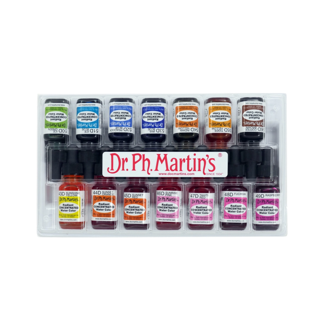 Dr. Ph. Martin's Radiant Concentrated Water Color Set β 14 Bottles