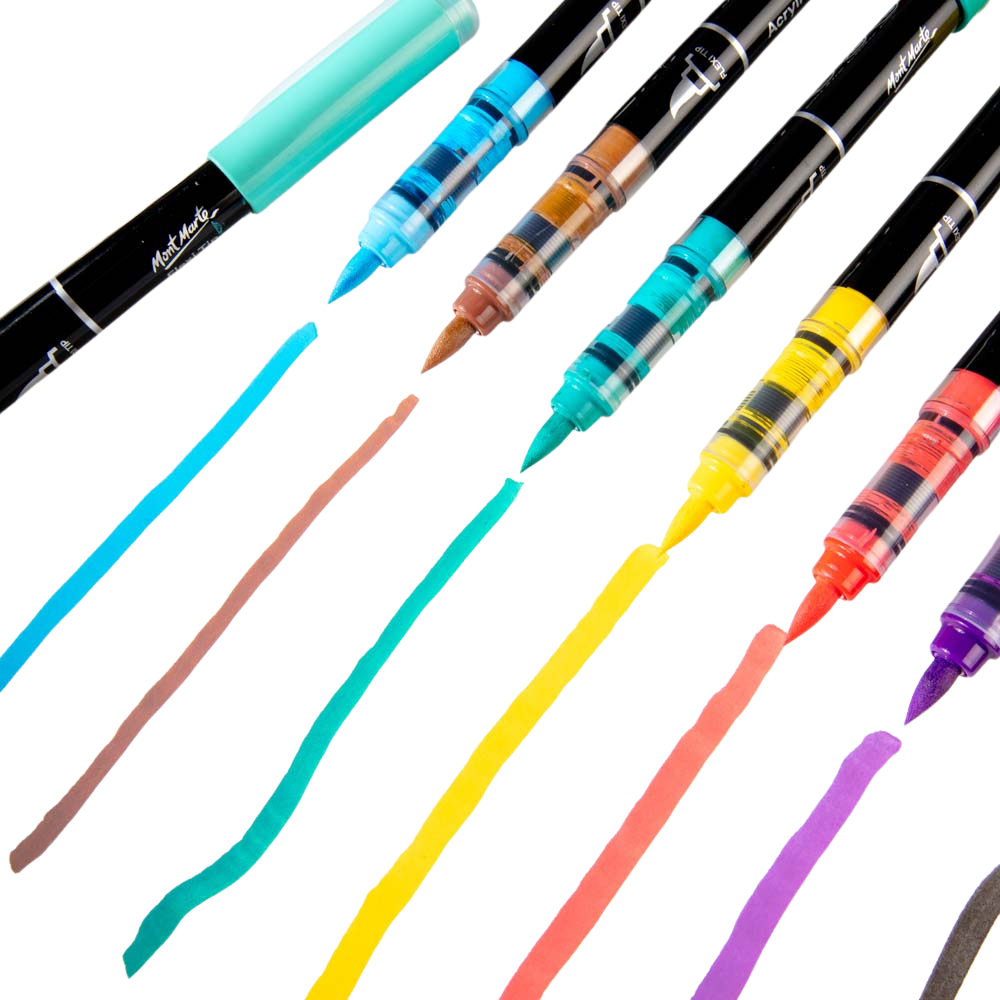 Flexi Tip Acrylic Paint Pens – 12 Piece