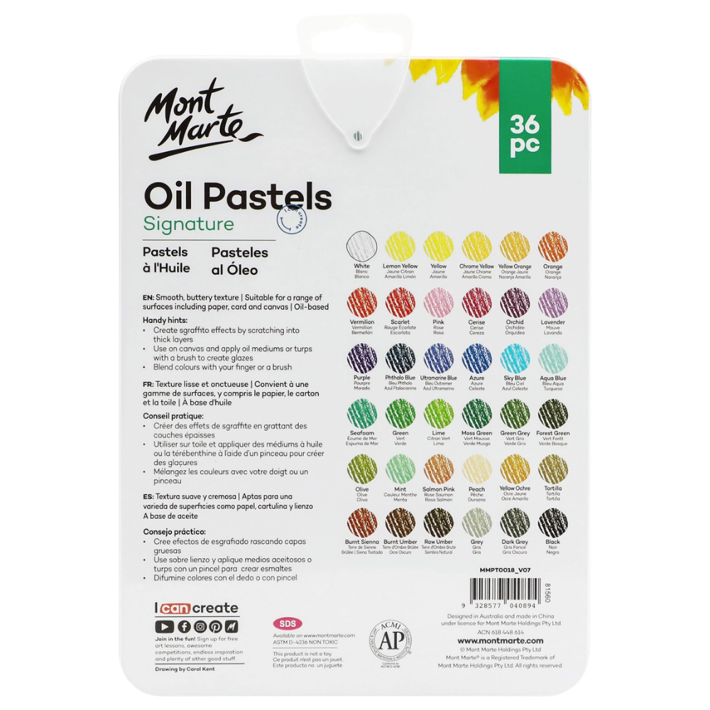 Oil Pastels in Tin – Signature – 36 Piece