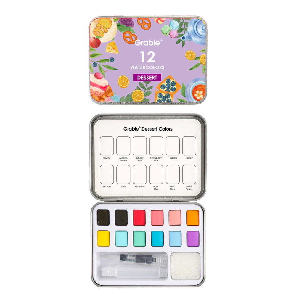 Watercolor Pocket Set of 12 with Brush - Dessert Colors