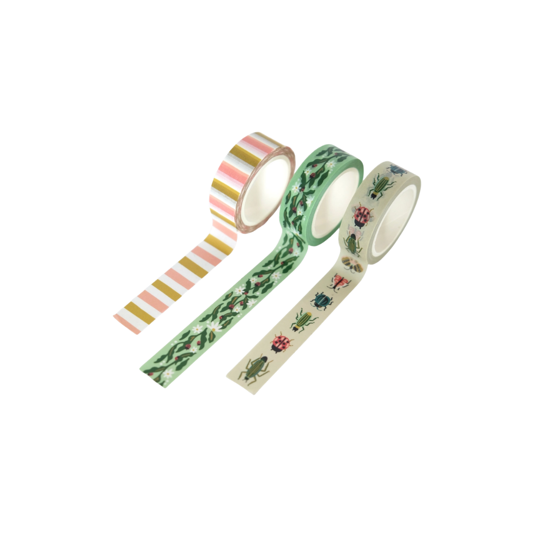 Washi Tape, Set of 3 | Entomologist Garden