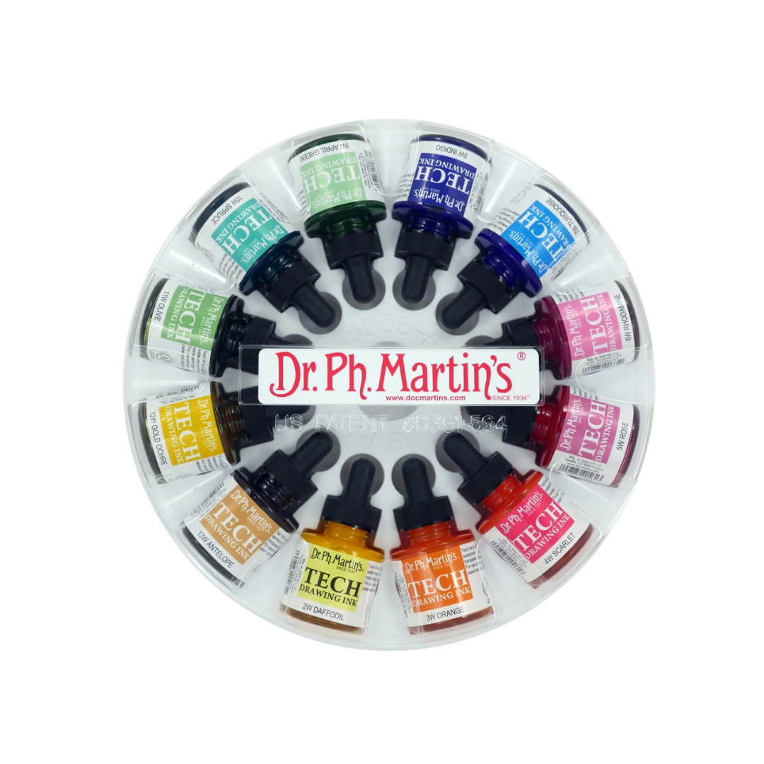 Dr. Ph. Martin's Tech Drawing Ink Set β 12 Bottles