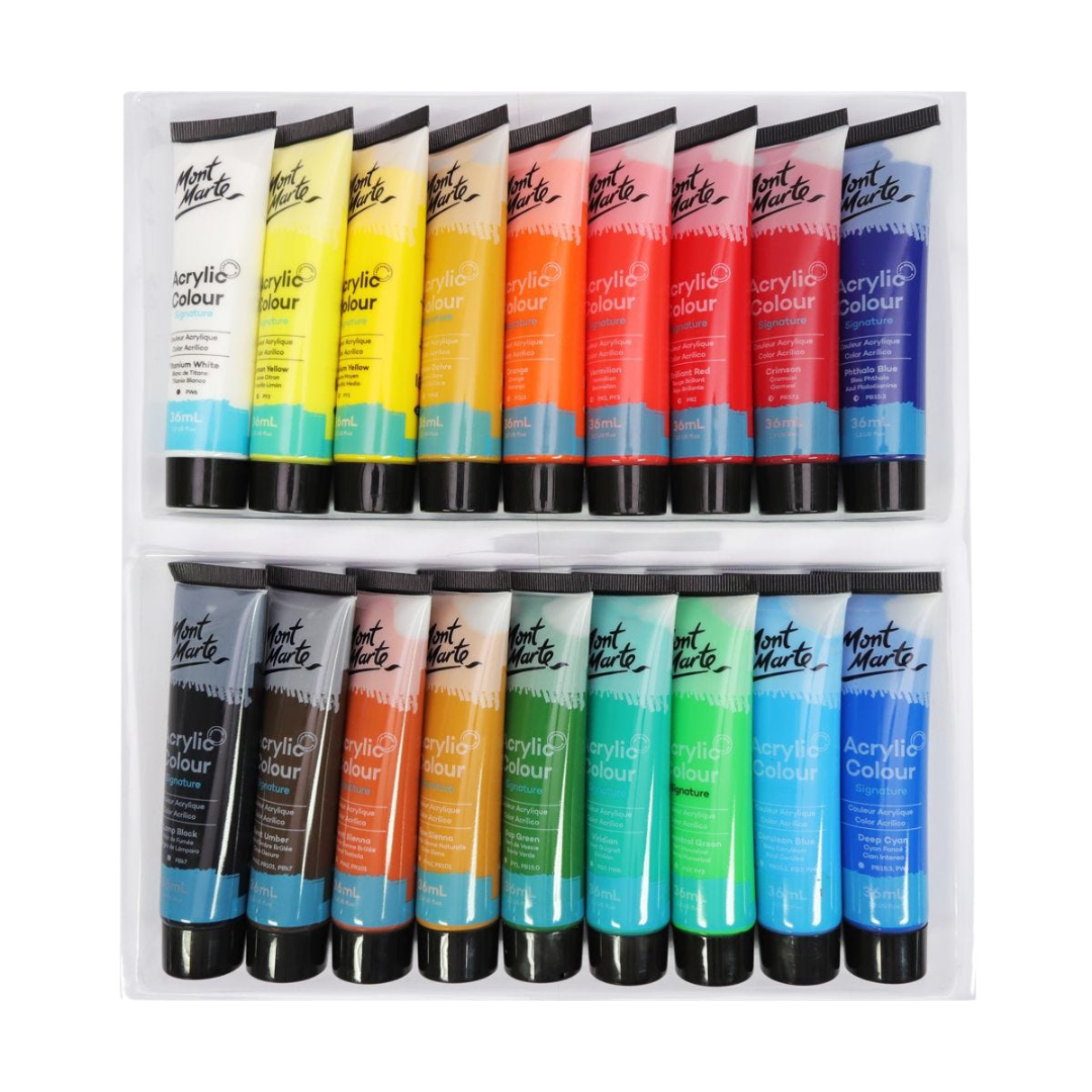 Mont Marte Acrylic Colour Paint Set Signature – 18 Piece