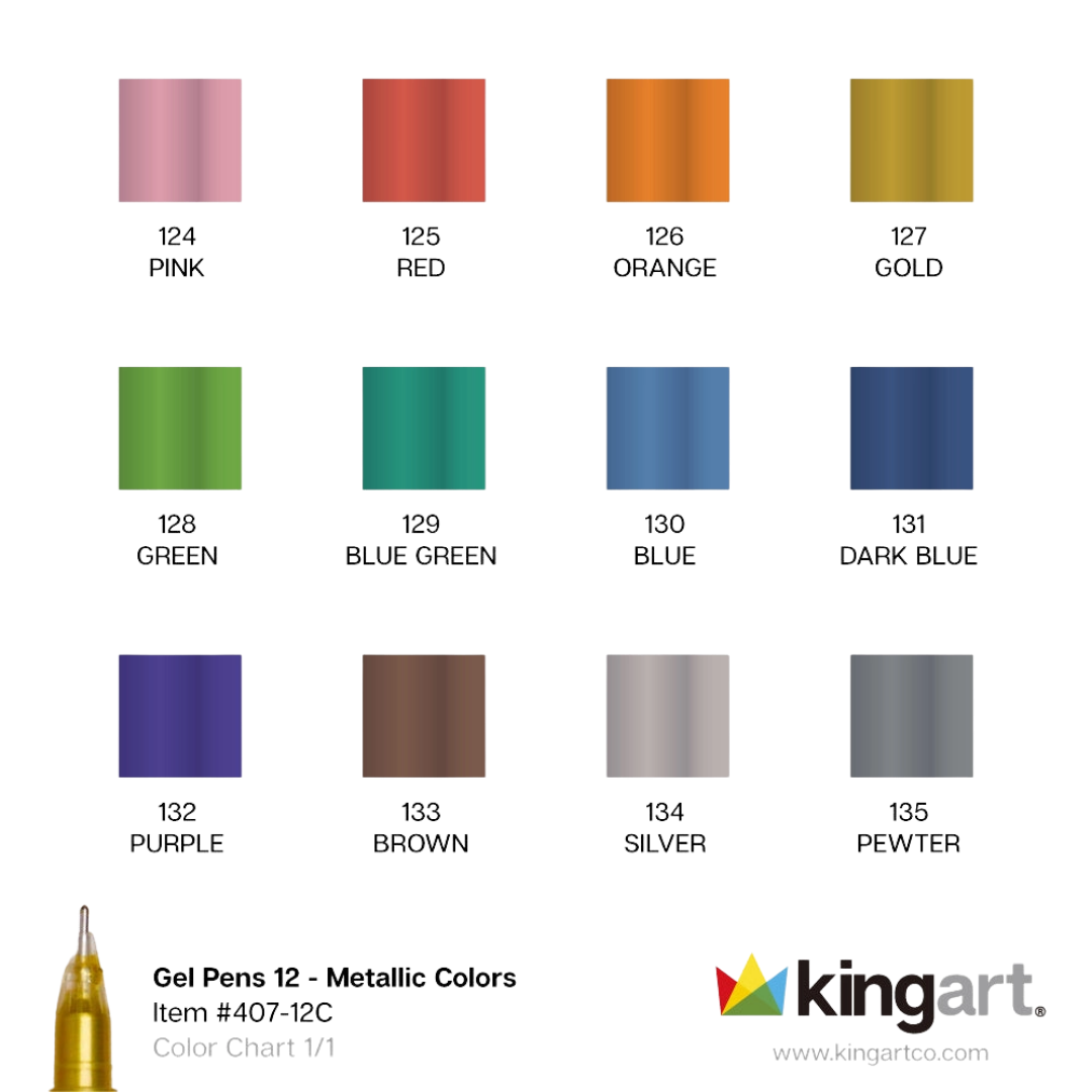Metallic Gel Pens β Set of 12