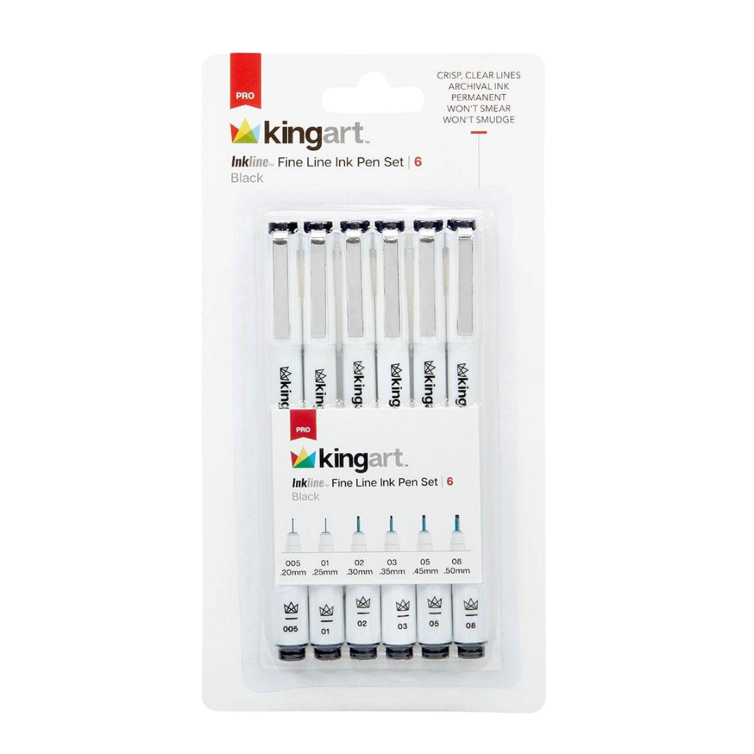 Inkline™ Pro Fine Line Archival Black Ink Pens – 6 Piece Set