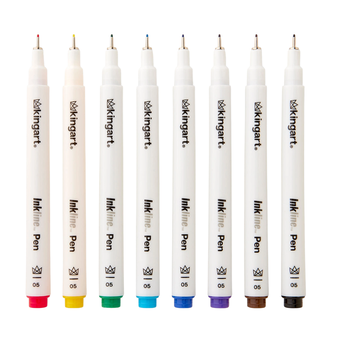 Inkline™ Pro Fine Line Archival Ink Pens – Size 05, 8 Colors