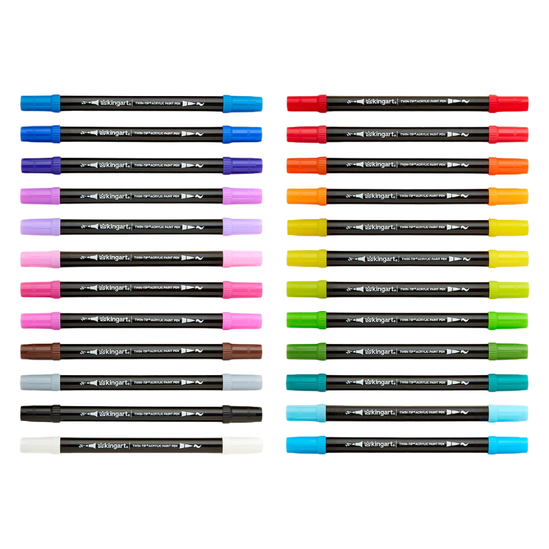 Pro Twin-Tip™ Acrylic Paint Pens – 24 Colors