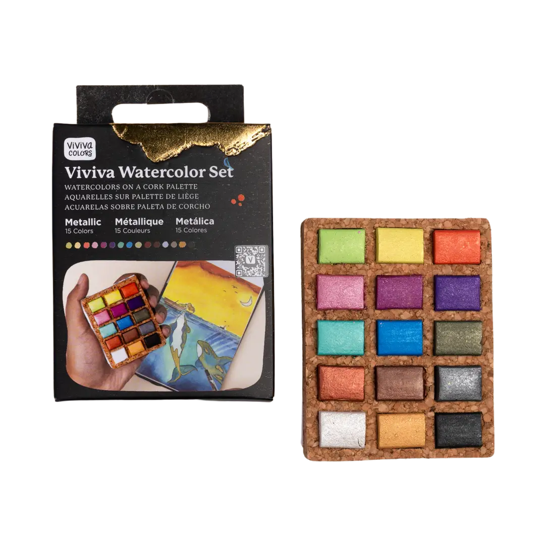Metallic Watercolor Pans – 15 Colors