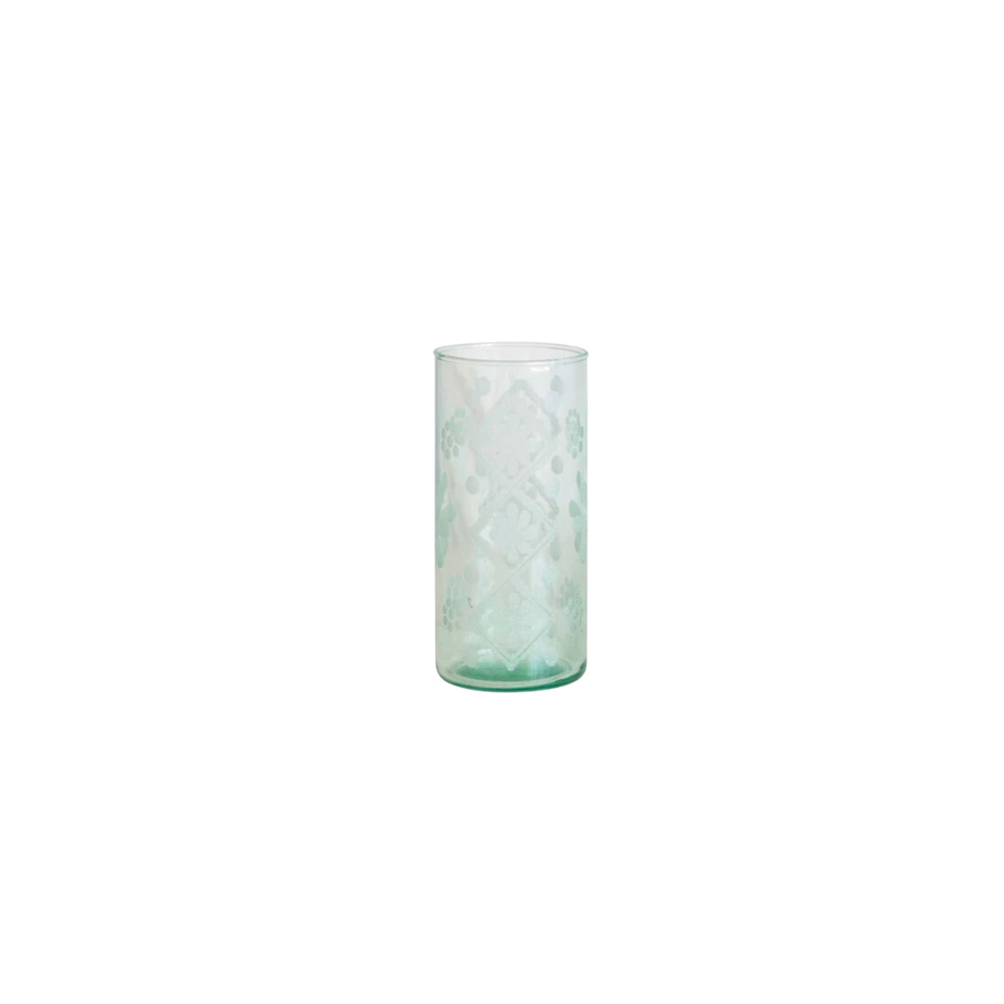 Recycled Etched Glass Hurricane/Vase