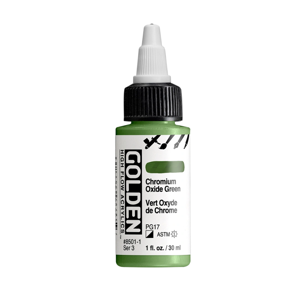 Golden High Flow Acrylic – Chromium Oxide Green – 1 oz