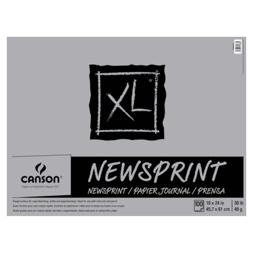 Canson XL Newsprint Fold-Over Pad – 18" × 24" – 50 Sheets