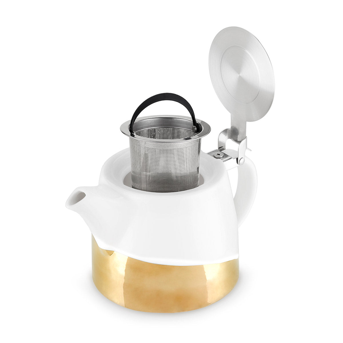 Gold Dipped Ceramic Teapot & Infuser