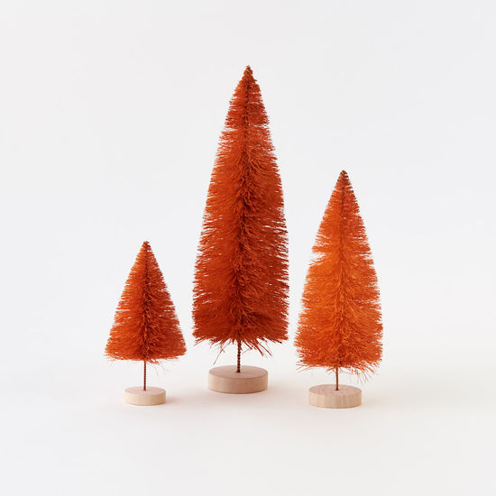 Orange Sisal Tree with Wood Base