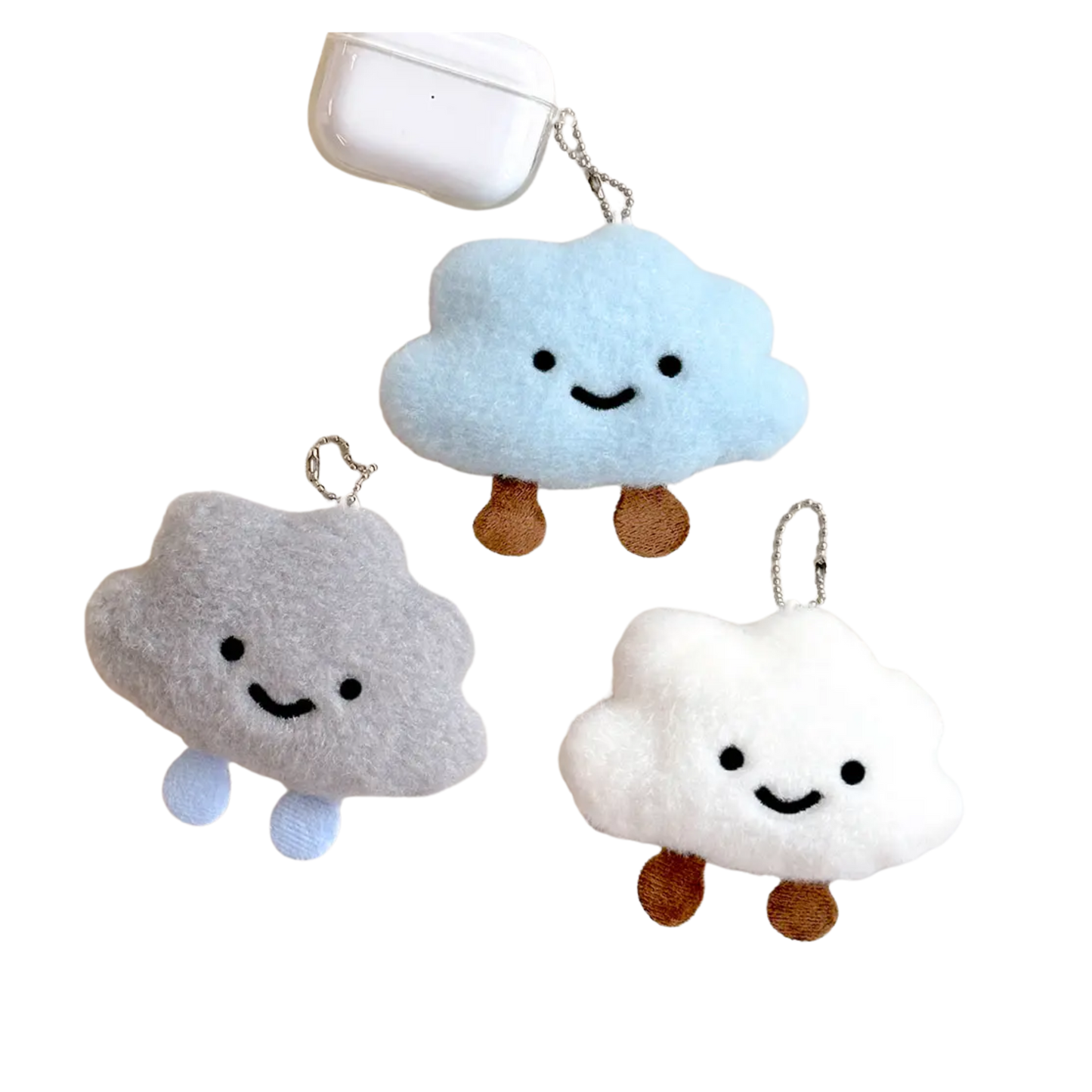 Fluffy Cloud Plush Keychain β Soft & Smiley Charm