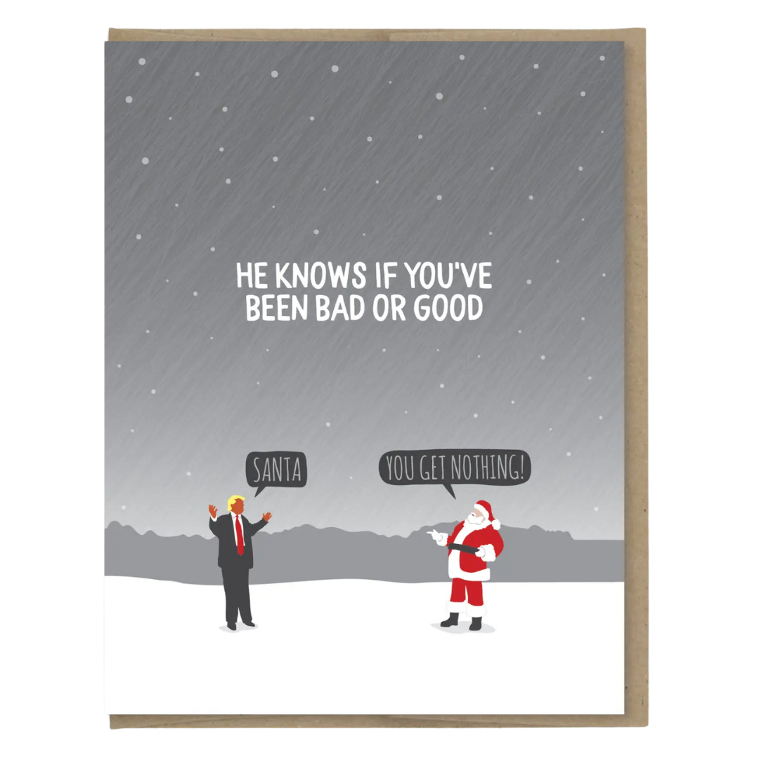 He Knows Funny Anti-Trump Christmas Card