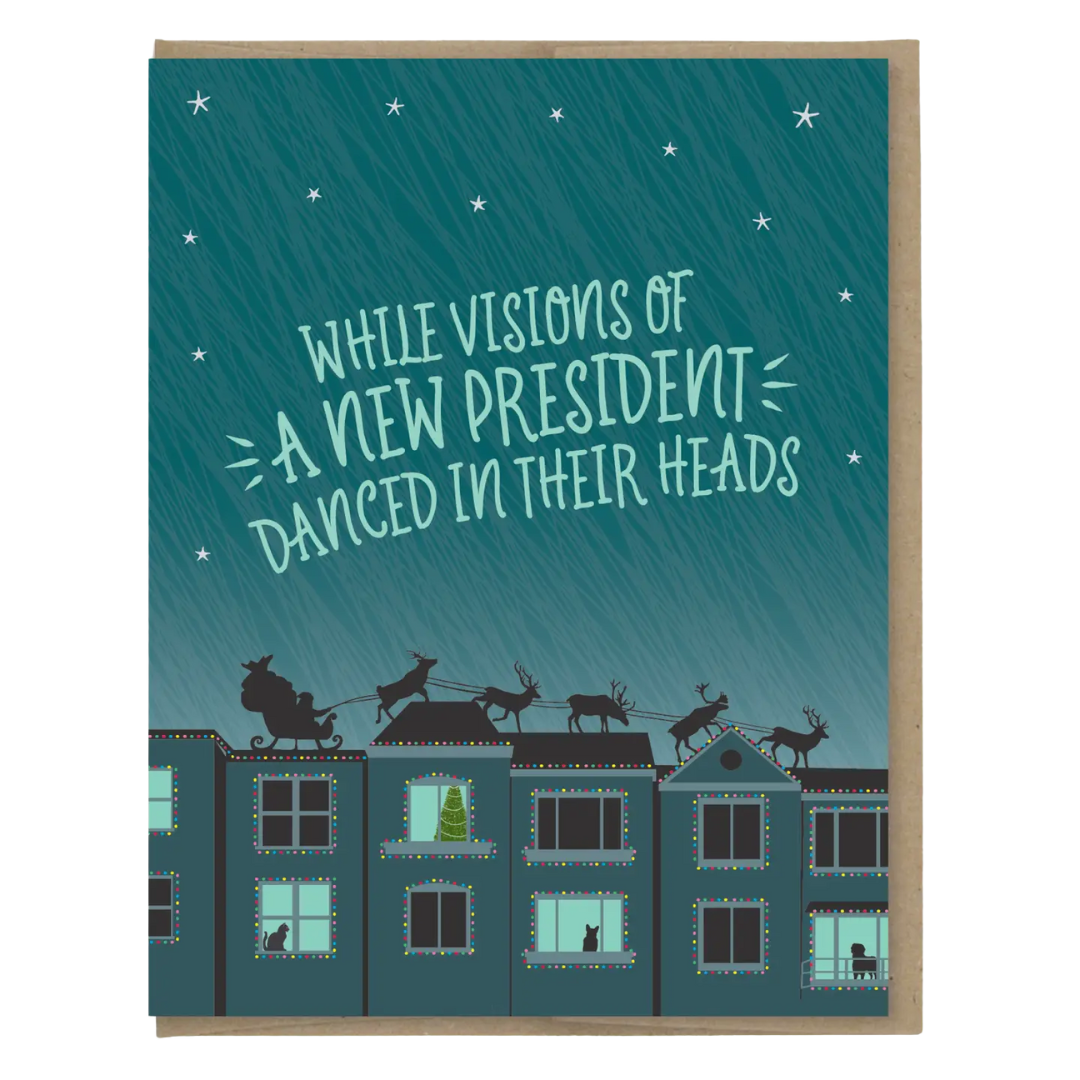 Visions of A New President Christmas Card