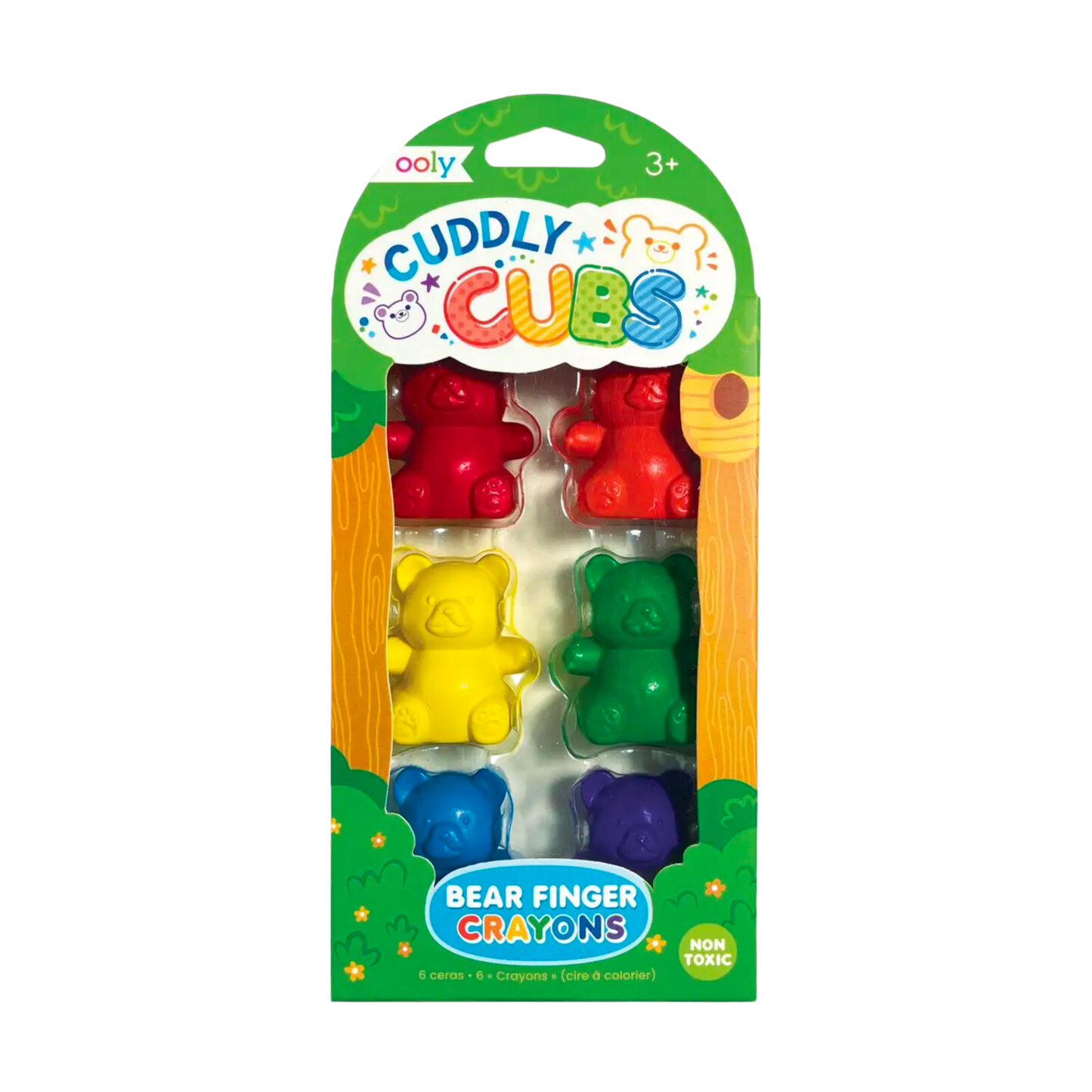 Cuddly Cubs Bear Finger Crayons - Set of 6