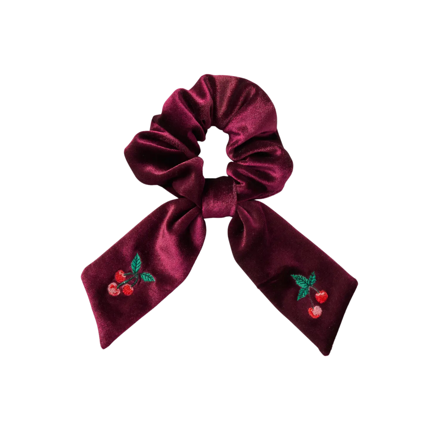 Cherries Embroidered Scrunchie