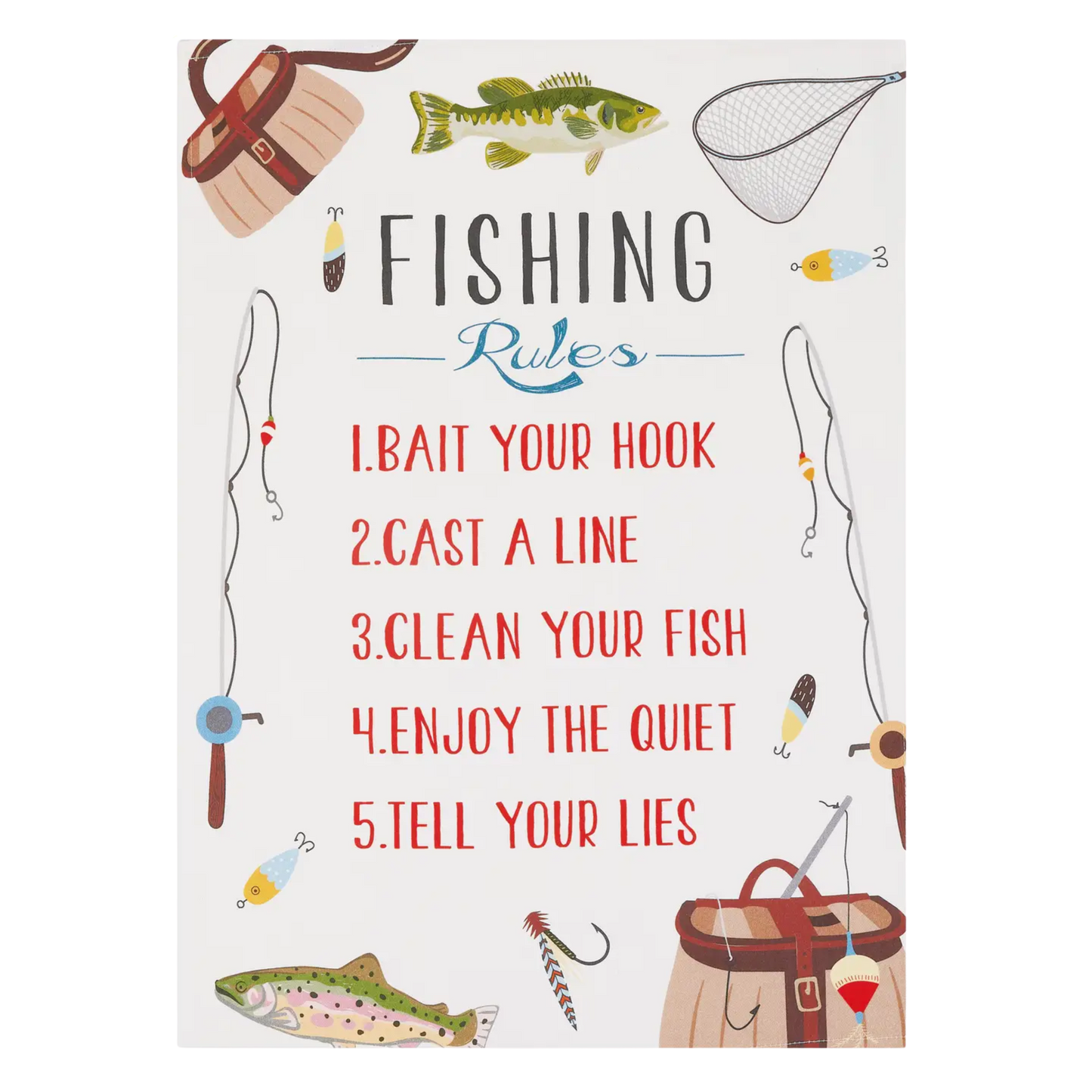 Fishing Rules Kitchen Tea Towel