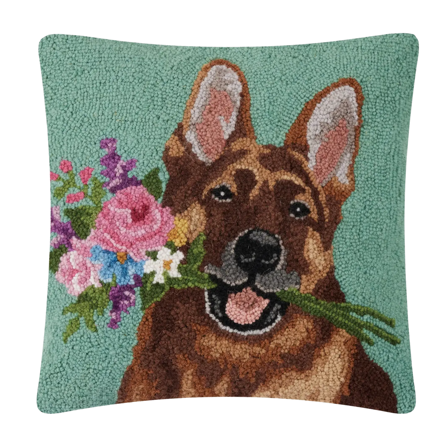 Floral German Shepard Hook Pillow