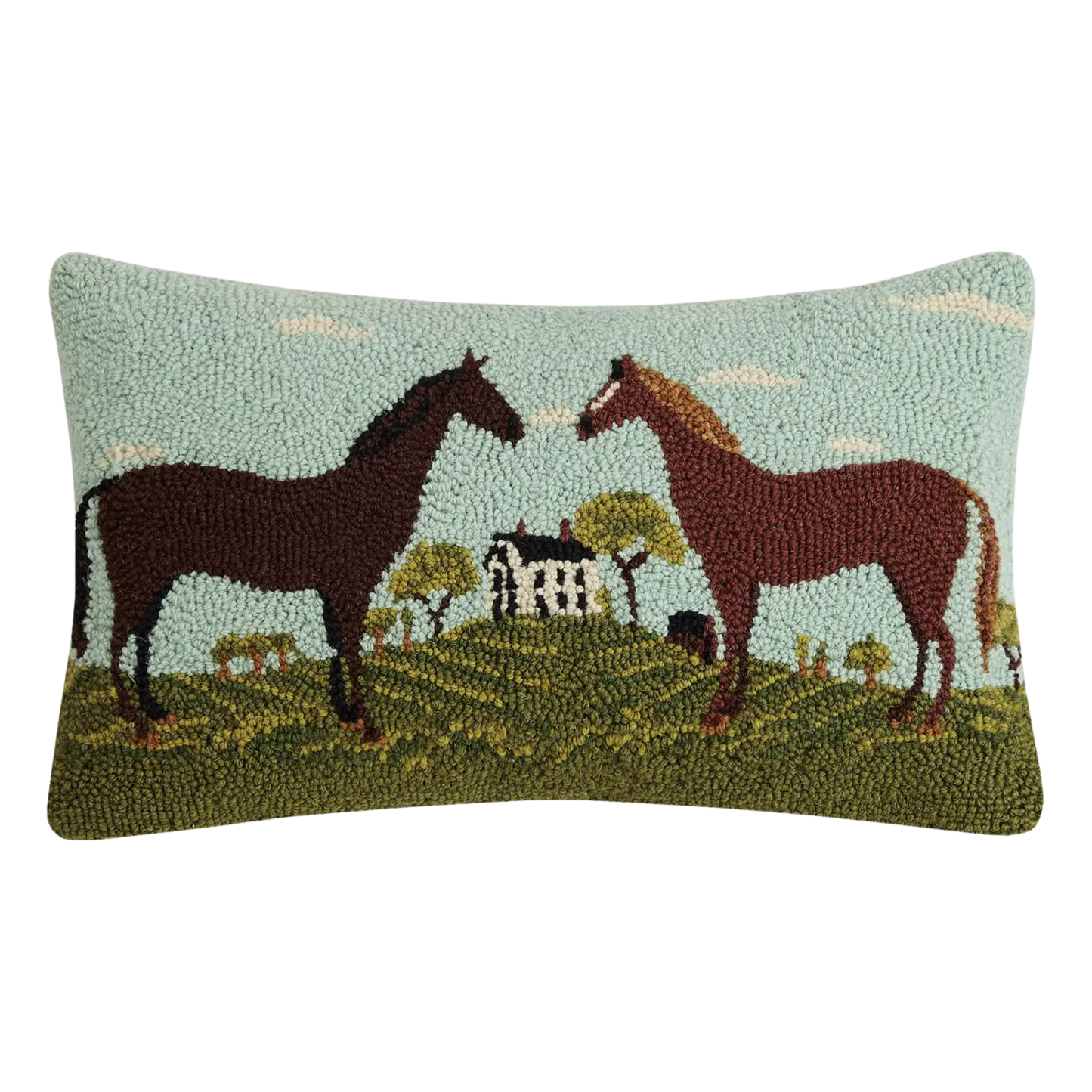Black and Brown Horses Hook Pillow - Warren Kimble