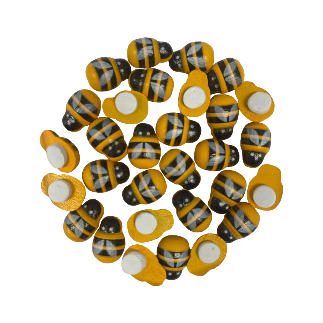 Tiny Wooden Bumblebees – 30 Count