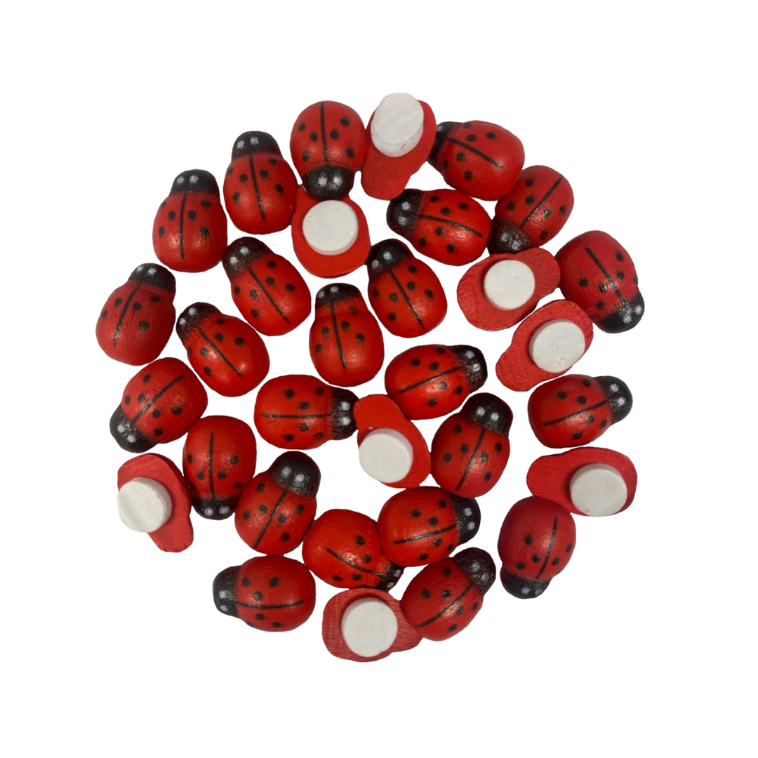 Tiny Wooden Ladybugs – 30 Count