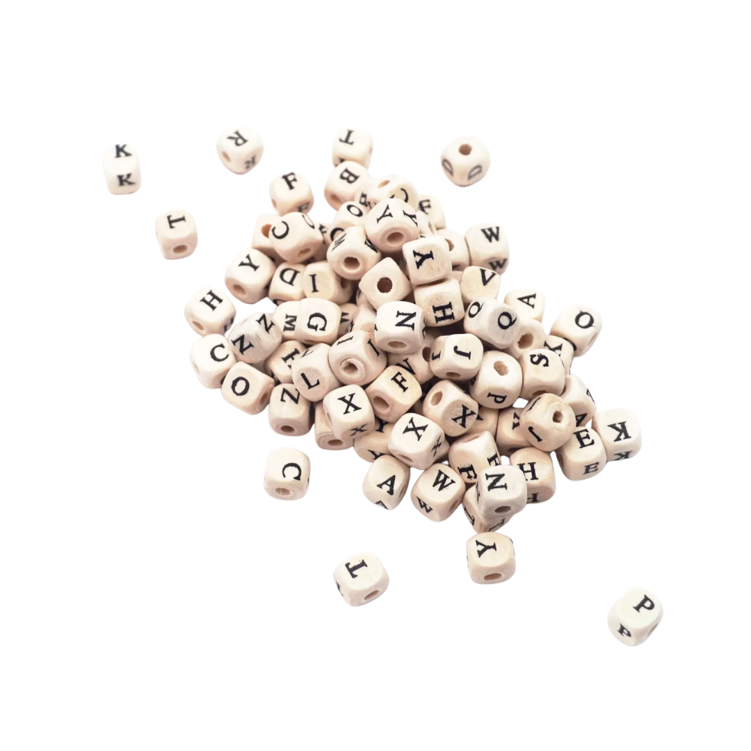 Wooden Alphabet Beads – 8mm (100 Count)