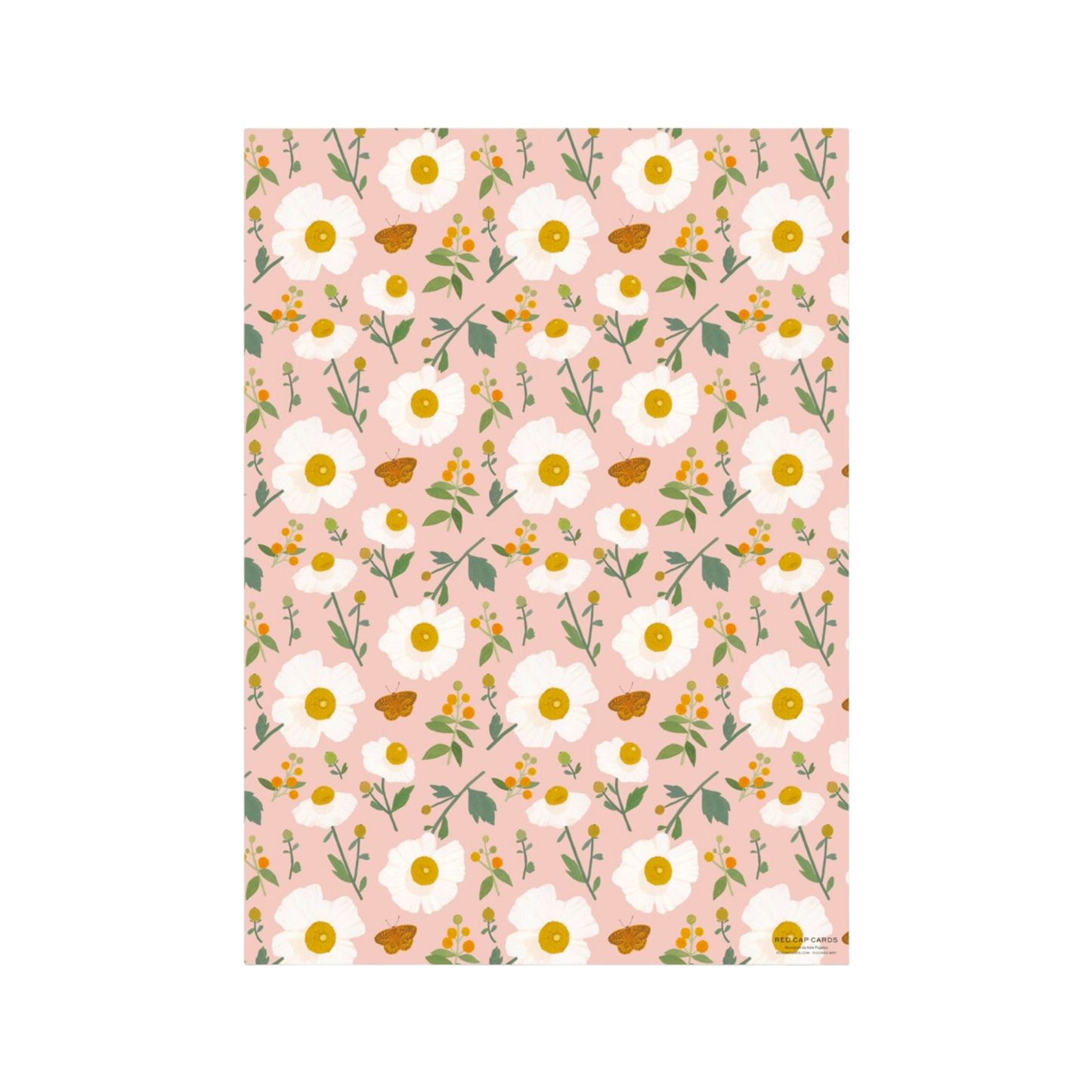 White Poppies Gift Wrap