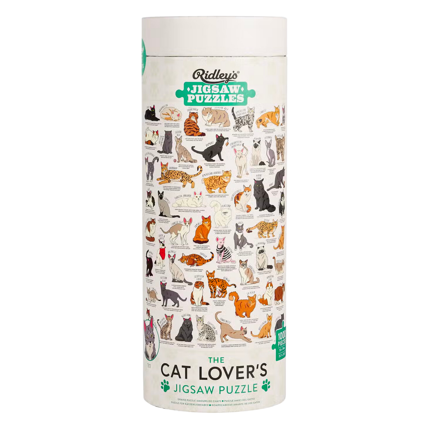 1000pc Cat Lover's Cream Jigsaw Puzzle