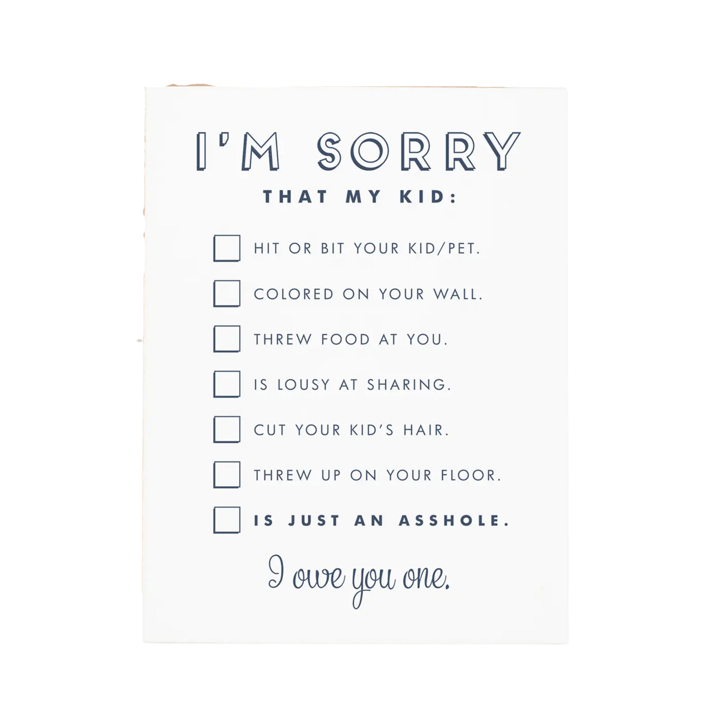 I'm Sorry... Asshole Kid Greeting Card
