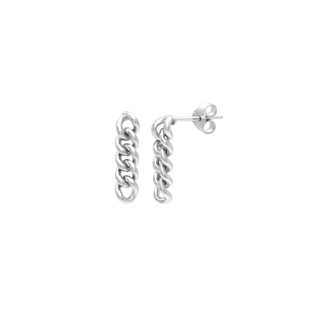 Cuban Chain Dangle Post Earrings