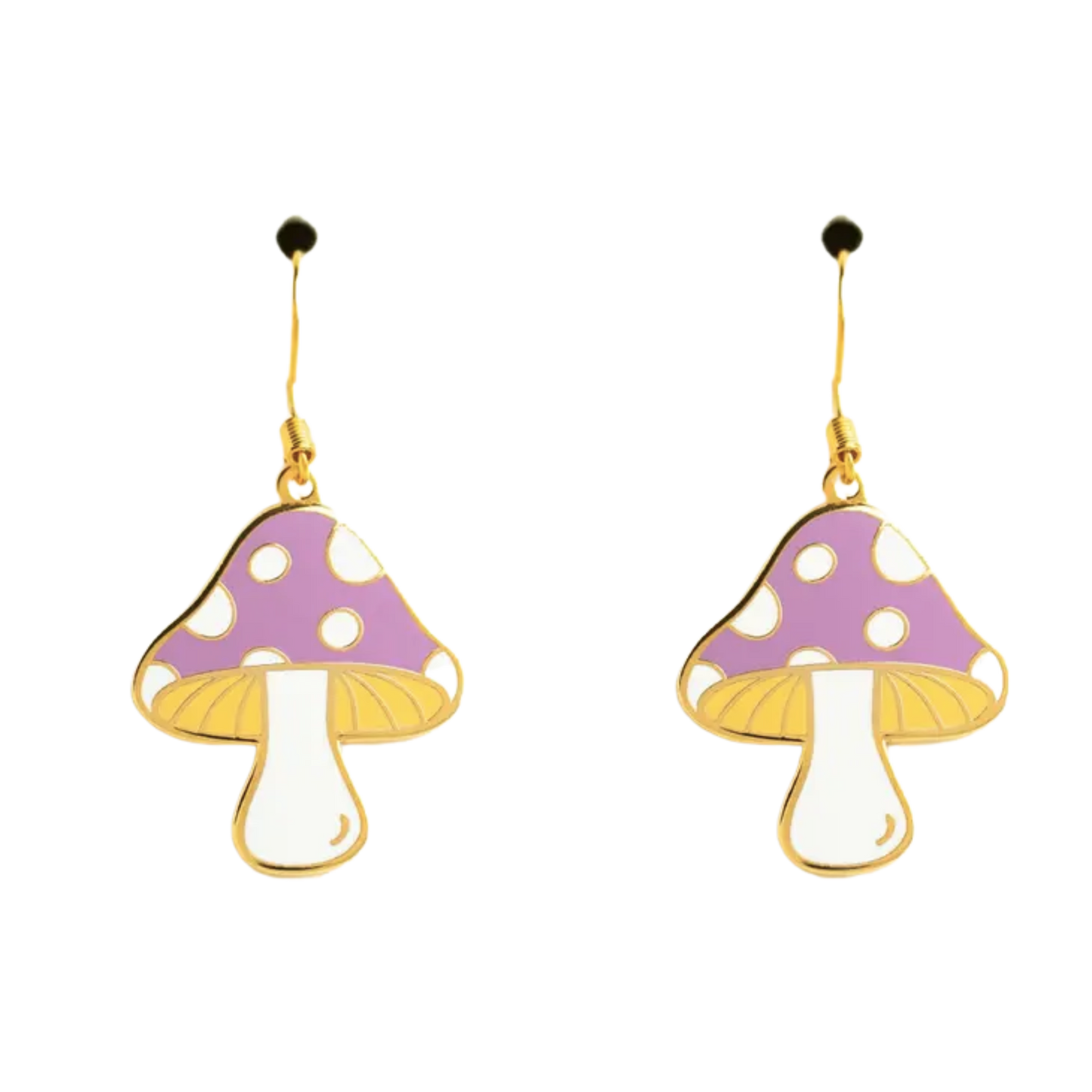 Lilac Mushroom Earrings