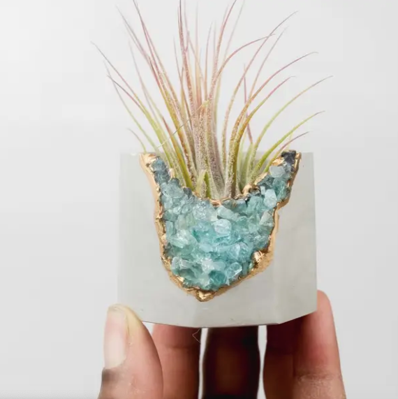 Blue Apatite Geode Vessel (planter only)